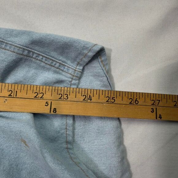 Gold Line Denim Shirt Men’s Medium Light Blue Embroidered 1996 Kamloops - Picture 6 of 6